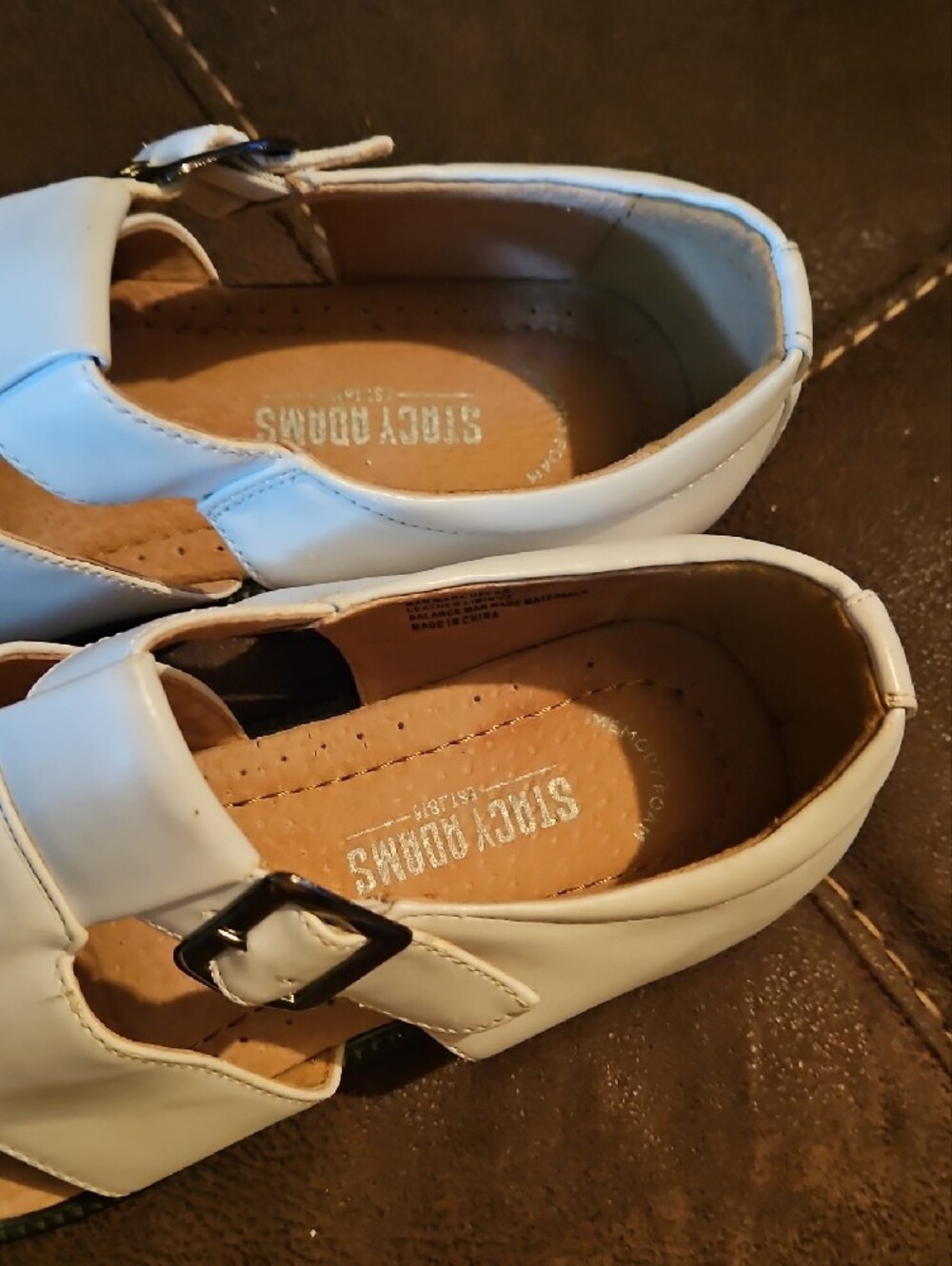 Stacy Adams White Leather Fisherman-Style Slip-Ons Sandal 10M - Picture 17 of 17